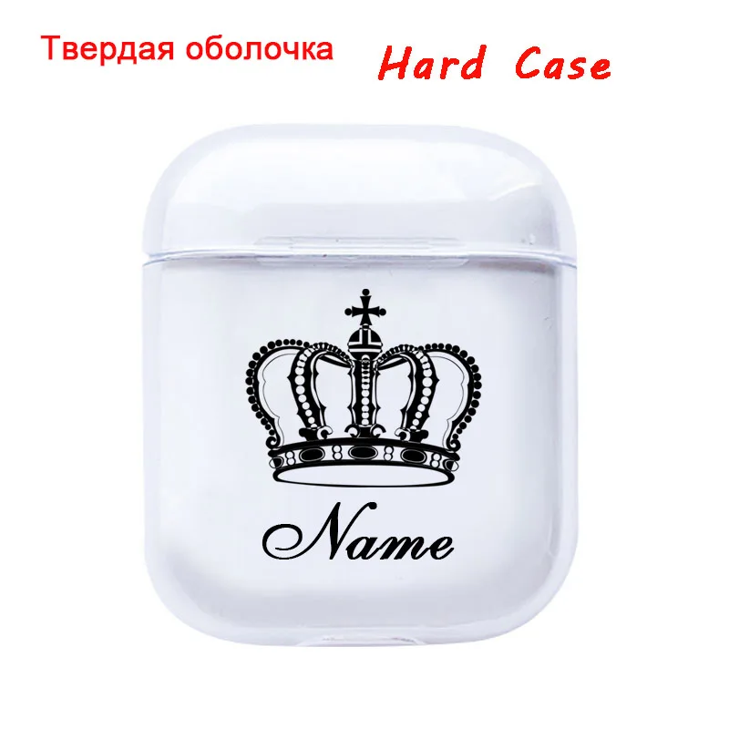 style8 Для airpod чехол на заказ с именем и узором Прозрачный жесткий пластиковый милый чехол для Air Pods DIY Индивидуальные буквы и узоры - Цвет: style8