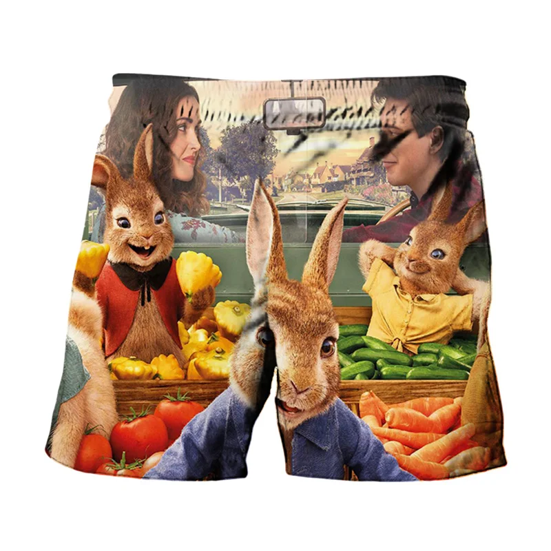 Лето 2021 новинка детские пляжные шорты с 3D принтом кролика спортивные для отдыха