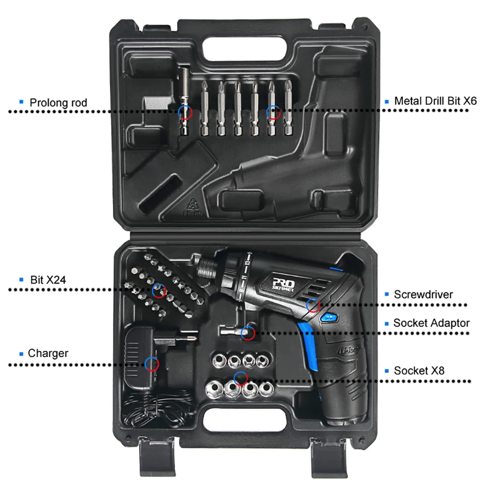 PROSTORMER New 3.6V Cordless Screwdriver Precision Set Multifuctional screwdriver for Household Electric Power Tools | Инструменты