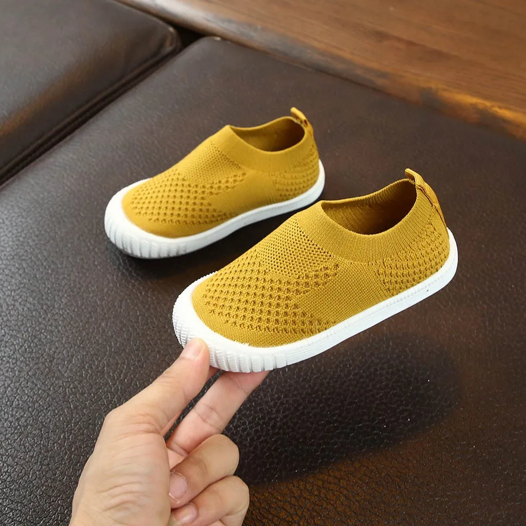 2020 высококачественные детские однотонные сетчатые спортивные кроссовки для