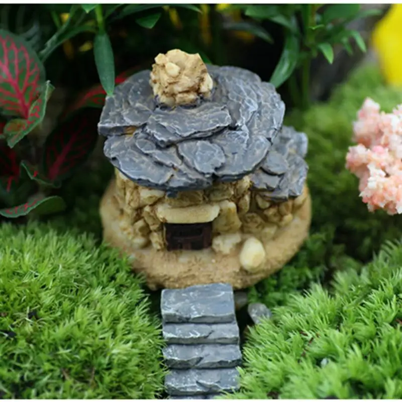 

1Pcs Fairy Garden Resin Stone House Miniature Craft Micro Cottage Landscape Decoration For DIY Crafts