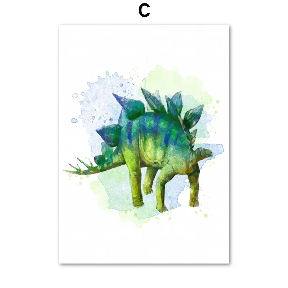 

Color Dinosaur Tyrannosaurus Sea Fish Nursery Nordic Posters And Prints Wall Art Canvas Painting Wall Pictures Kids Room Decor