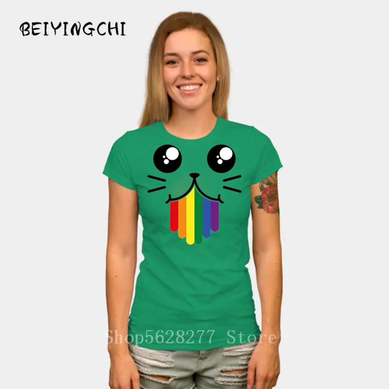 Футболка ЛГБТ женская с милым лицом хлопковая Повседневная смешная 3D футболка в