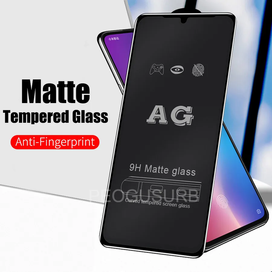 Полностью клеевой чехол матовый закаленное стекло для Xiaomi Mi 9 SE 8 Lite Redmi Note 7 6 9T K20 Pro