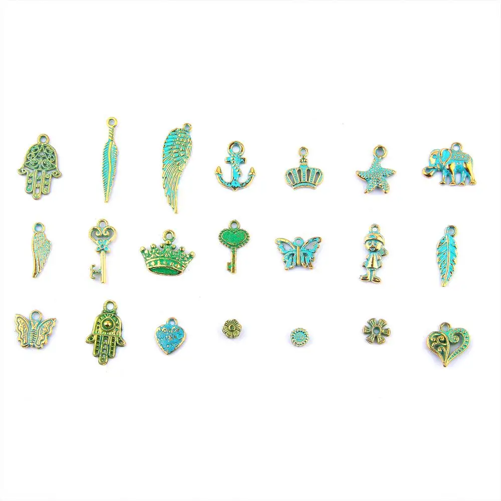50 шт./лот смешанный стиль винтажные антикварные бронзовые металлические сплав