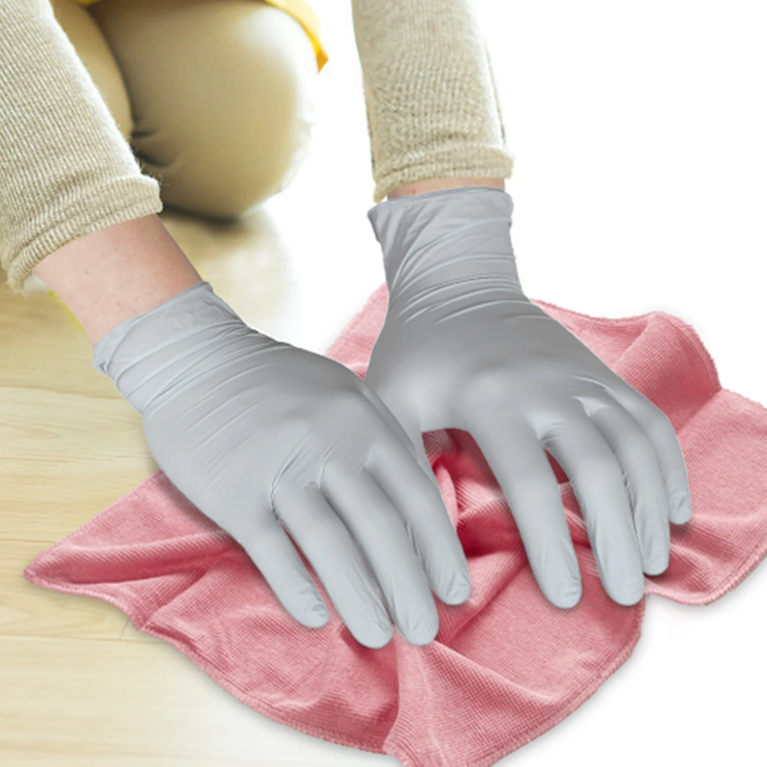 100 шт Одноразовые Белые латексные перчатки Нескользящие кислотные и щелочные