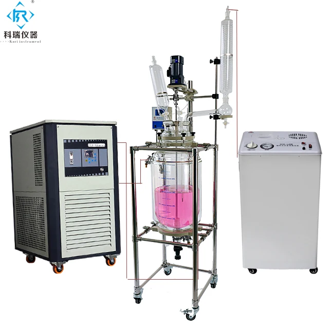 

10L lab chemical glass reactor vessel for heating cooling with PTFE Discharge valve