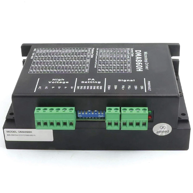 

Шаговый Драйвер DMA860H, двухфазный микрошаговый драйвер DSP для Nema 34 Nema 42 AC24-80V DC24-80V