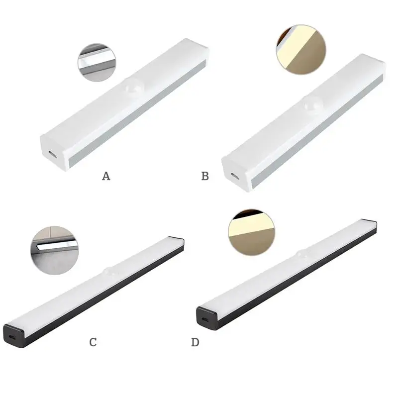 

new LED Motion Sensor Closet Wardrobe Lamp Under Cabinet Light Thermal Rechargeable Ultra Thin Aluminum Shell Lamp Night Light