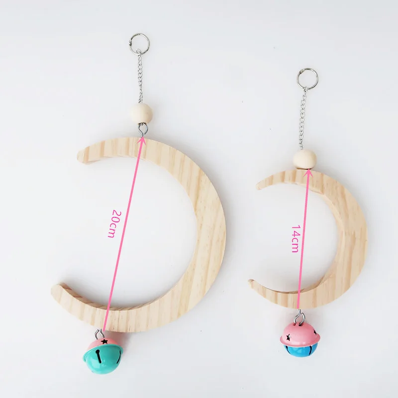 Подставка-качели для попугаев игрушка в форме Луны подвесной гамак колокольчик