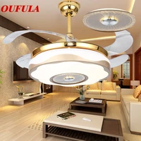 fairy modern ceiling fan lights lamps with remote control invisible fan blade decorative for home living room bedroom