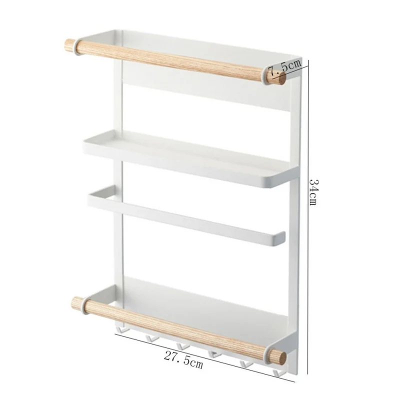 

Refrigerator Rack Fridge Side Shelf Multi-Layer Metal Paper Towel Ling Film Hanger Bathroom Kitchen Organizer Home Supplies