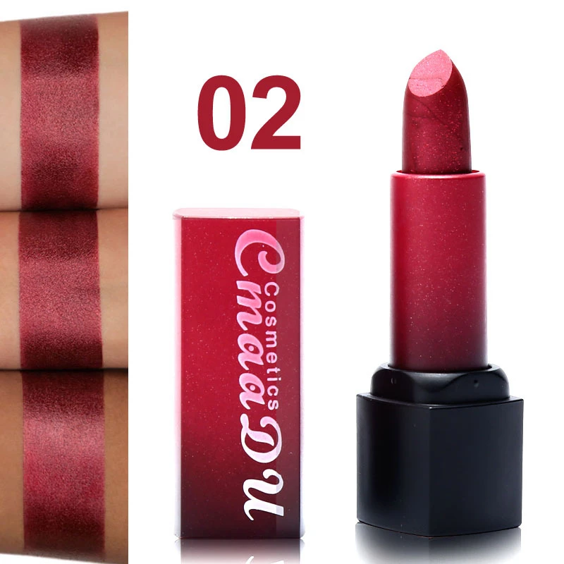 

4 Color Lipstick Waterproof Long Lasting Sexy Metal Color Glossy Lip Stick Diamond Shine Lip Pigments Makeup Lipsticks Cosmetics