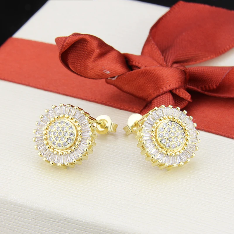 SUNSLL новые золотые круглые серьги медные с белым кубическим цирконием для женщин