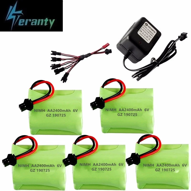 6v 2400mAh батарея + USB зарядное устройство для RC автомобилей Роботы танки пистолет