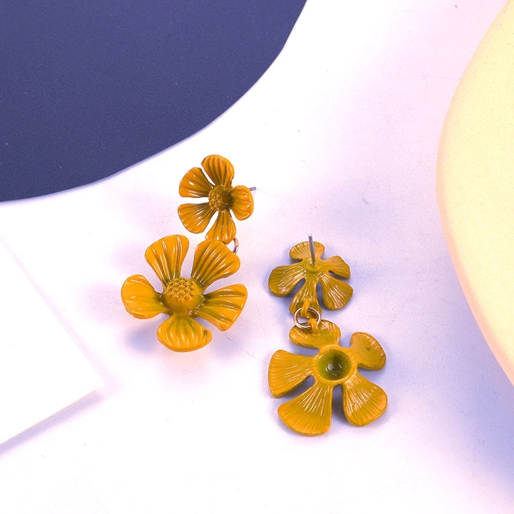 2019 корейские массивные серьги в виде цветка висячие для женщин модные ювелирные