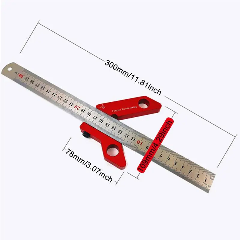 

Woodworking Tool Center Scriber Woodworking Right Angle Ruler 45 Gauge Crossed 90 Degrees Scriber Removable Center Finder