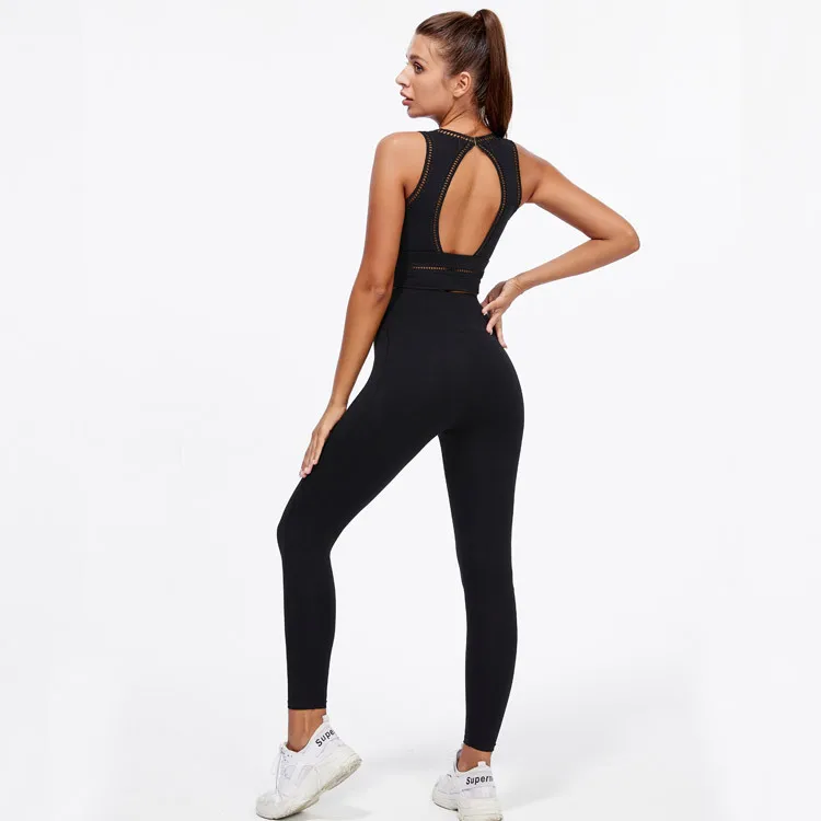 

Yoga Suits Sports 2pcs Sets High Impact Bra&Push Up Leggings Sexy Hollow Out Fitness Suit Women Fitness Tracksuits Gym Clothing
