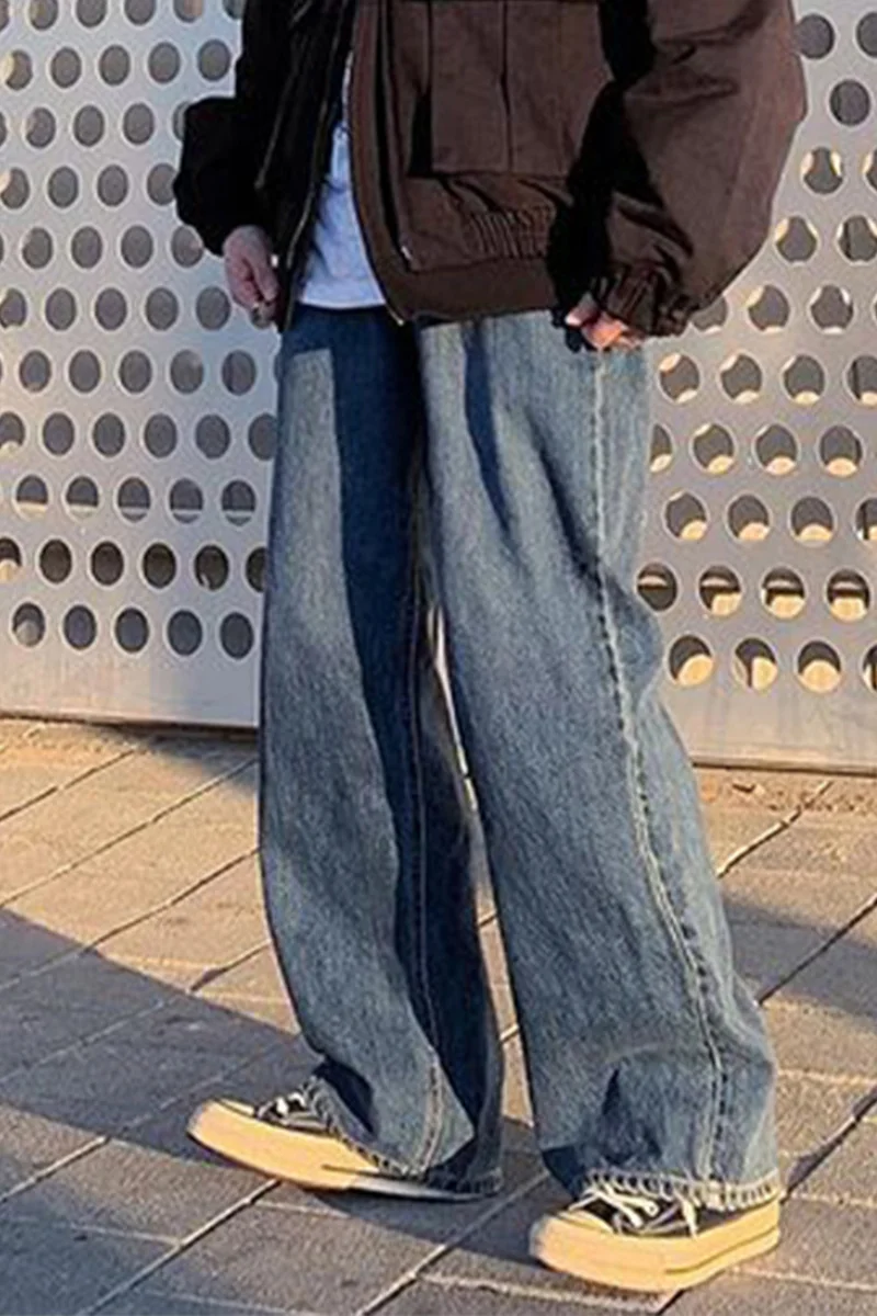 Женские прямые широкие джинсы женские мешковатые штаны узкие трендовые длинные