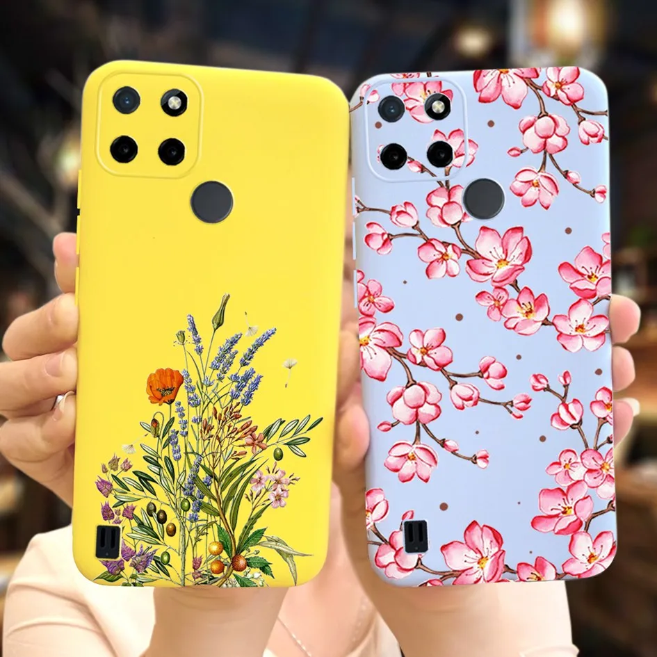 Чехол для Realme C21 C11 2021 милый мультяшный матовый Силиконовый чехол телефона OPPO C21Y C20
