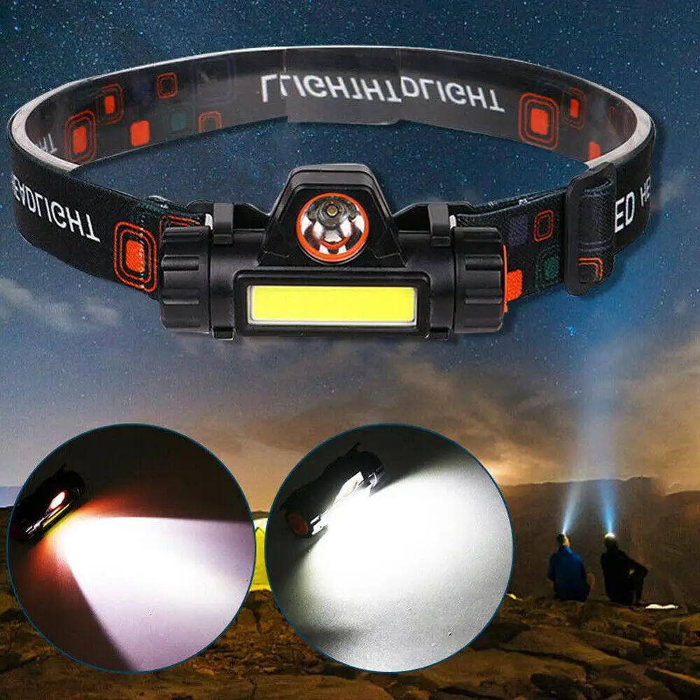 Миниатюрный светодиодный головной фонарь с COB матрицей и зарядкой по USB налобный