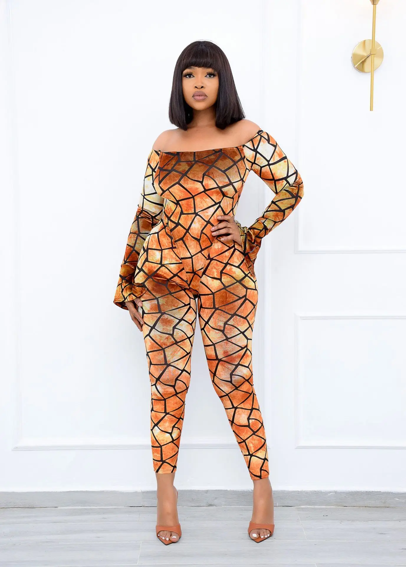 

African Jumpsuit for Women 2021 New Arrival African Women Long Sleeve Plus Size Long Jumpsuit African Clothes for Women S-5XL