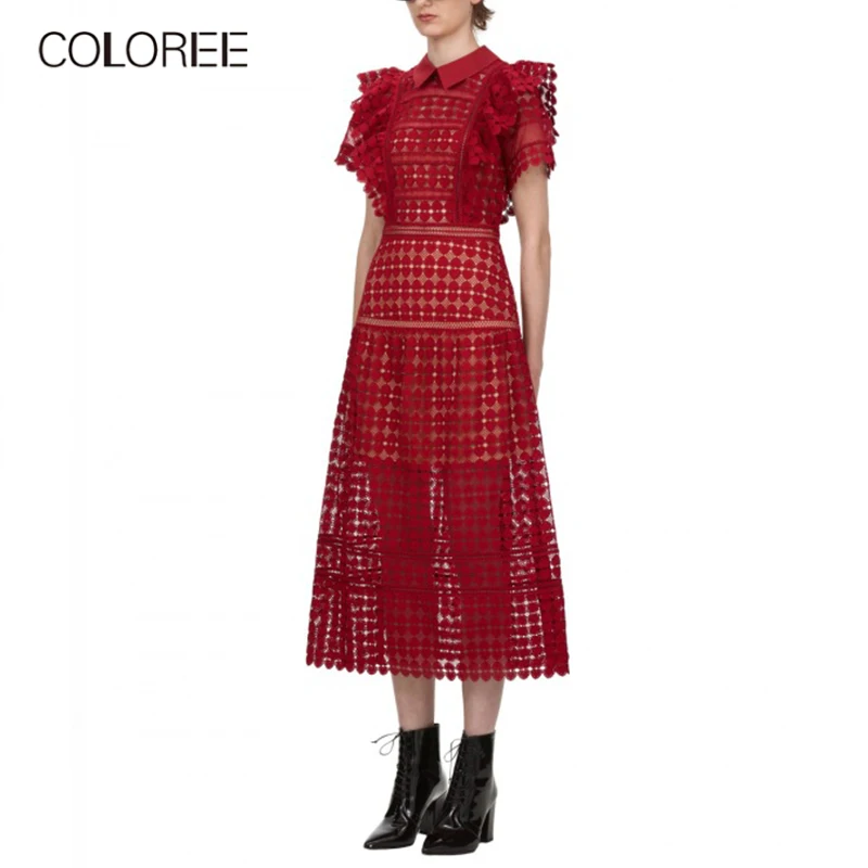 Женское длинное платье с коротким рукавом модельное элегантное кружевное