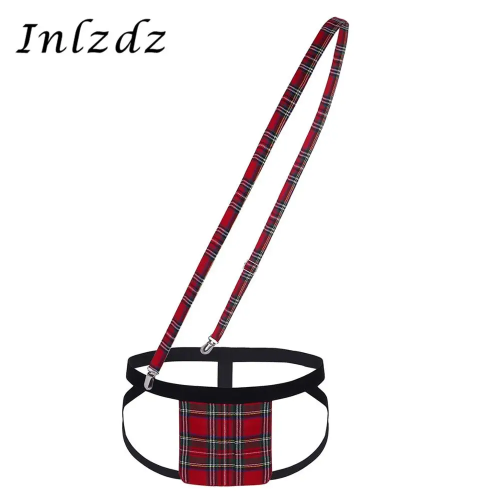 Мужское эротическое нижнее белье бикини для геев клетчатые трусики стринги с