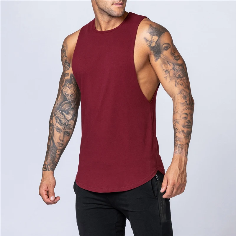 

Workout Gym Mens Tank Top Vest Muscle Sleeveless Sportswear Shirt Stringer Fashion Clothing Bodybuilding Singlets Cotton Fitness