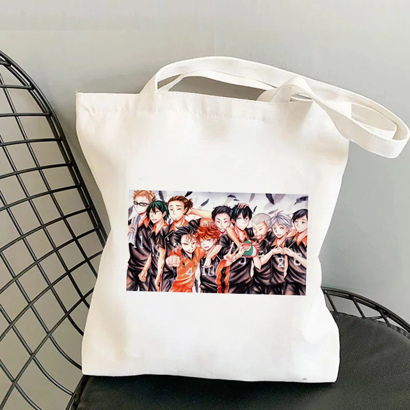 

Сумка для покупок Haikyuu, многоразовая Холщовая Сумка, Сумка-тоут