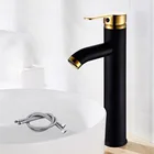 Смеситель для раковины из нержавеющей стали золотистого и черного цветов