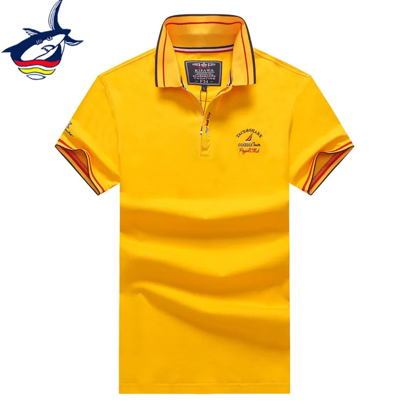 95% хлопок Мужская рубашка поло с коротким рукавом 2020 новый дизайн желтый серый