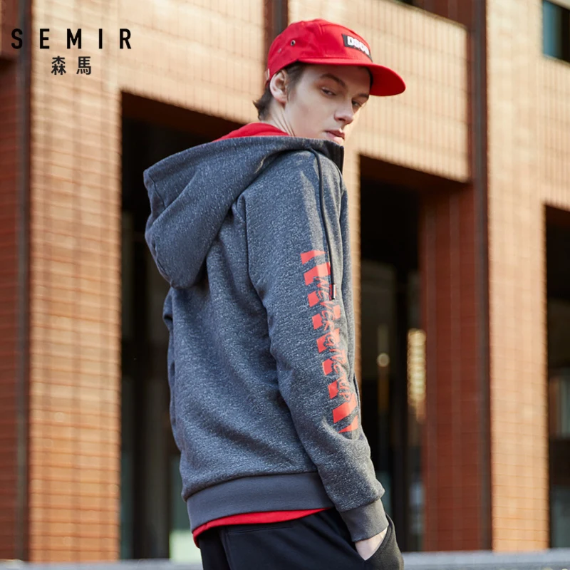Куртка Semir мужская с капюшоном свитер надписью Спортивная весна осень 2019|Мужские
