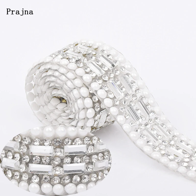 Праджня лента с кристаллами стразами отделка гранёное стекло серебристый Стразы