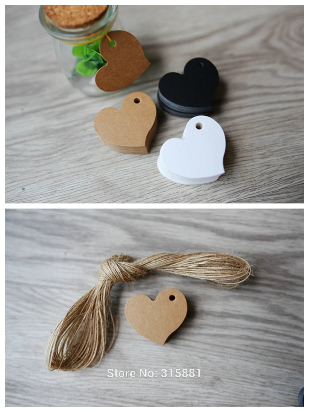 Подвески из крафт-бумаги в форме сердца бирки для свадебвечерние ценовая