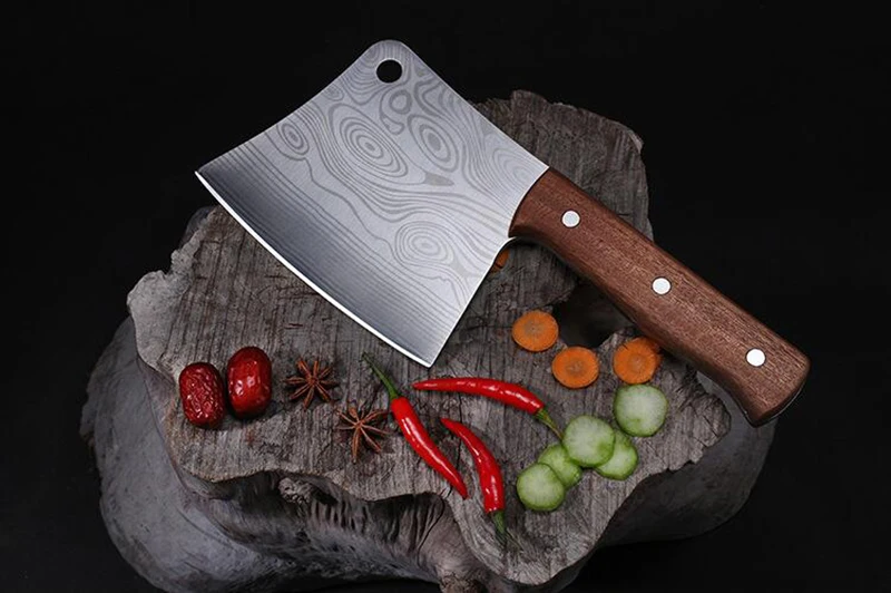 Нож для нарезки костей кухонный шеф нож из нержавеющей стали 40CR13 дамасский