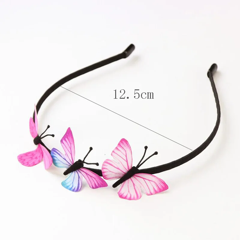 

Korea Princess Children Hair Accessories Super Fairy Imitation Butterfly Headdress Hair Hoop Cloth Art Girl Lovely Hairband