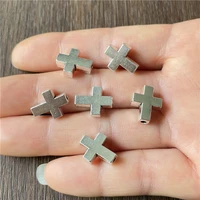 junkang 10pcs cross islam faith connection perforated beads for jewelry making diy handmade bracelet necklace accessories