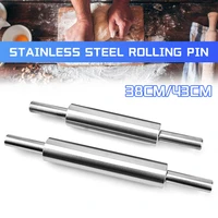 stainless steel rolling pin non stick pastry dough roller bake pizza noodles cookie pie food pasta making baking kitchen tools