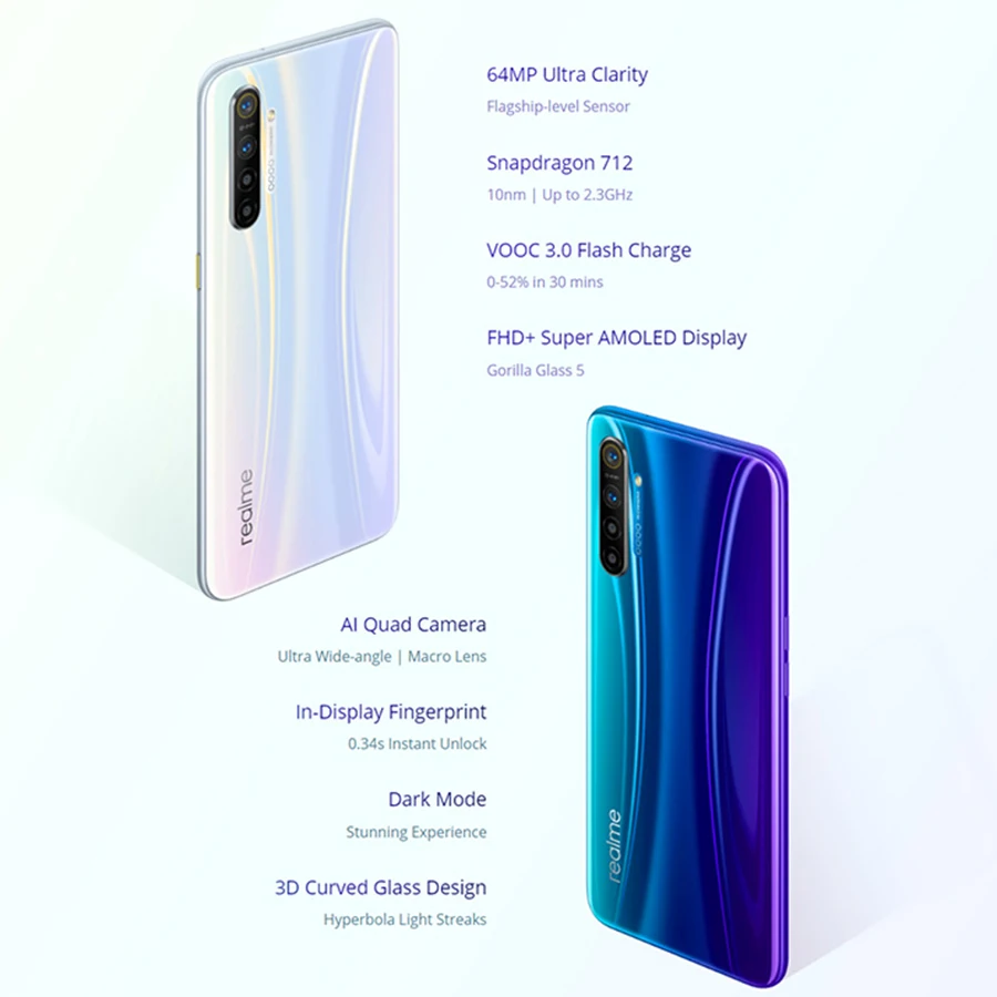 Мобильный телефон OPPO Realme XT RMX1921 8 ГБ + 128 Гб Snapdragon 712 AIE 4000 мАч VOOC быстрая зарядка