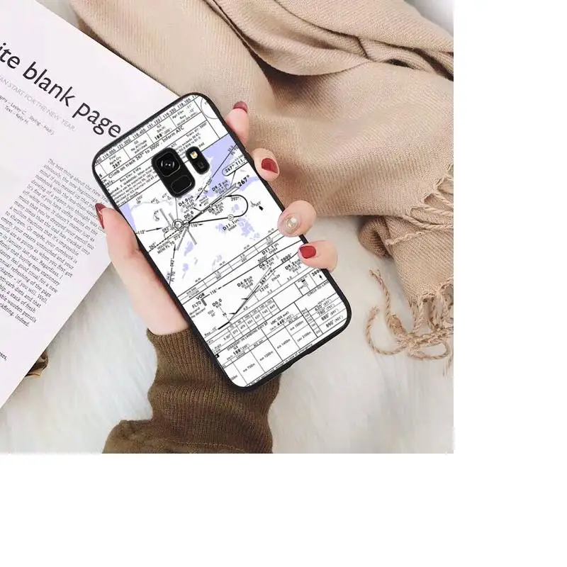

Aviation Chart pattern Customized Phone Case For Samsung Galaxy A50 A30 A71 A40 S10E A60 A50s A30s Note 8 9 S10 Plus S10 S20 S8