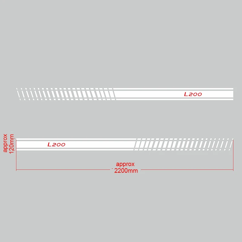 SILVER WHITE 2PCS 2 шт./лот для Mitsubishi L200 боковой юбки подоконник полосы тела наклейки автомобиля Стайлинг авто аксессуары - Название цвета: SILVER WHITE 2PCS