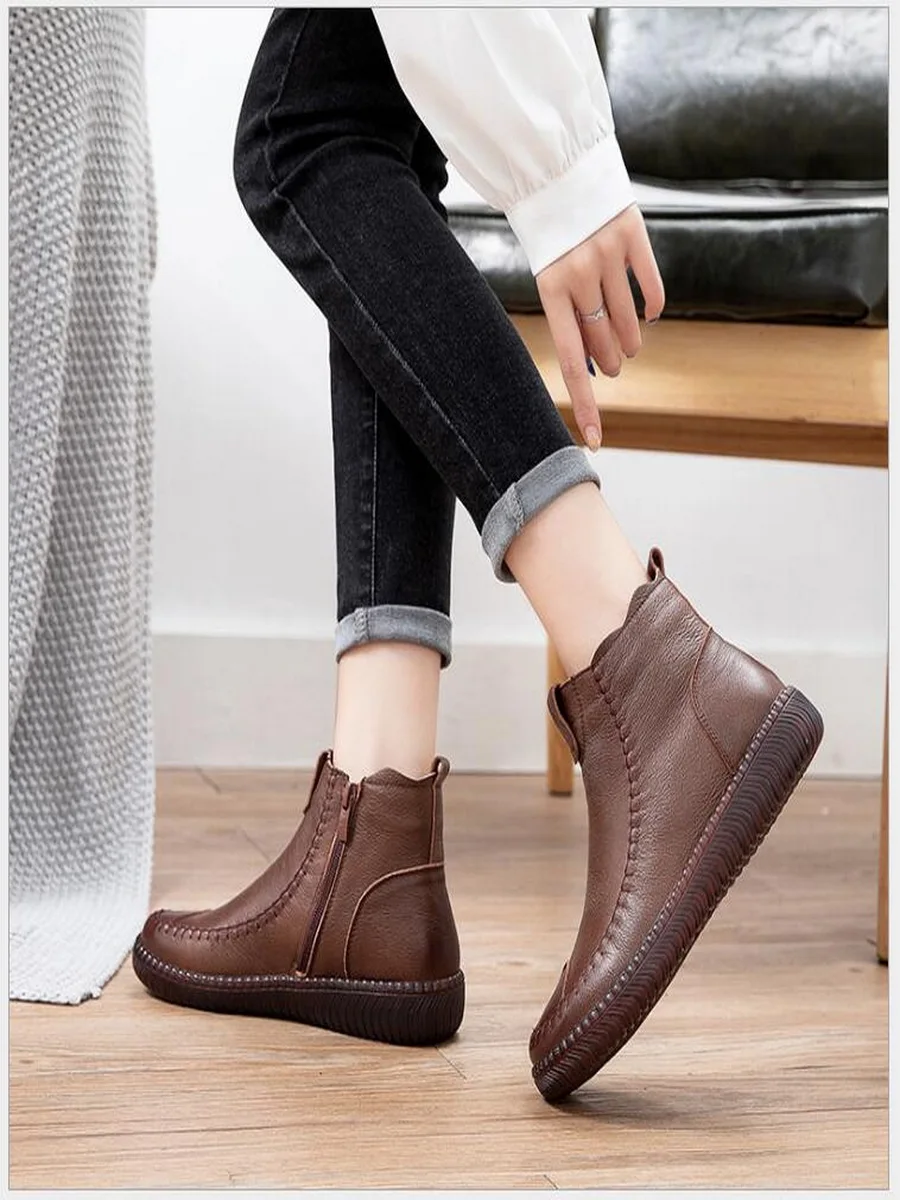 RUSHIMAN 2020 зимние Новые женские ботинки с плюшевой подкладкой теплая обувь из