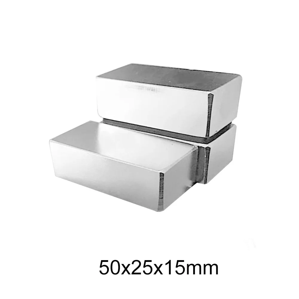1/2 шт. 50x25x15 Блок редкоземельный магнит 50 мм X 25 N35 толстые магниты NdFeB сильные