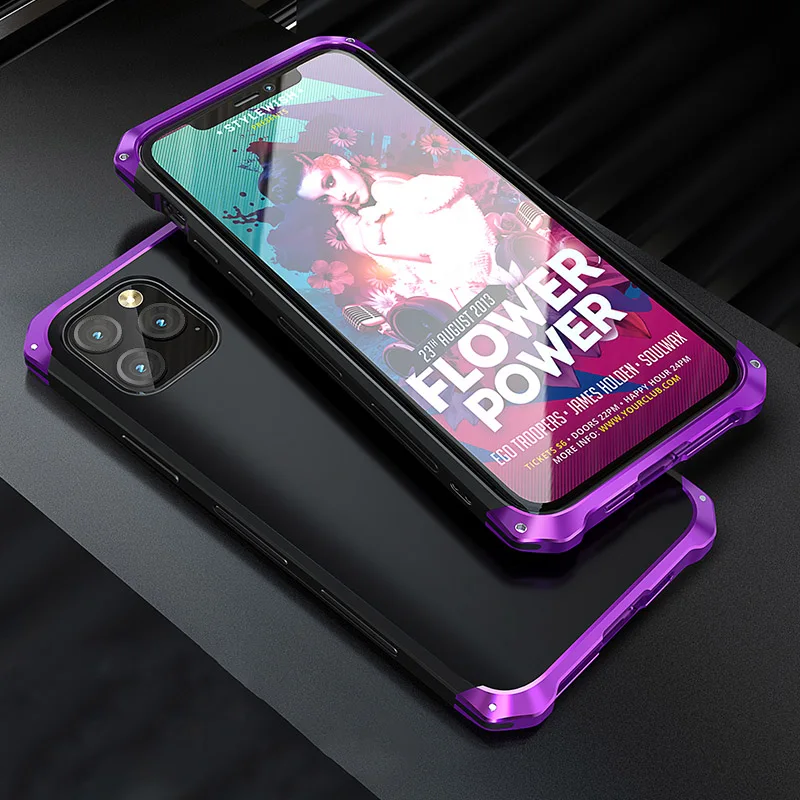 Противоударный защитный чехол для iphone 11 Pro Max металлический бампер жесткий из ТПУ