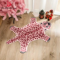 bubble kiss carpets for living room fashion pink rugs flower leopard pattern floor mats pet lion carpet home flower stand decor