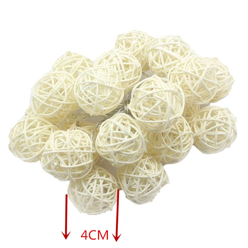 Светодиодная гирлянда из ротанга в виде шариков 1 м 3 м|Светодиодная лента| |