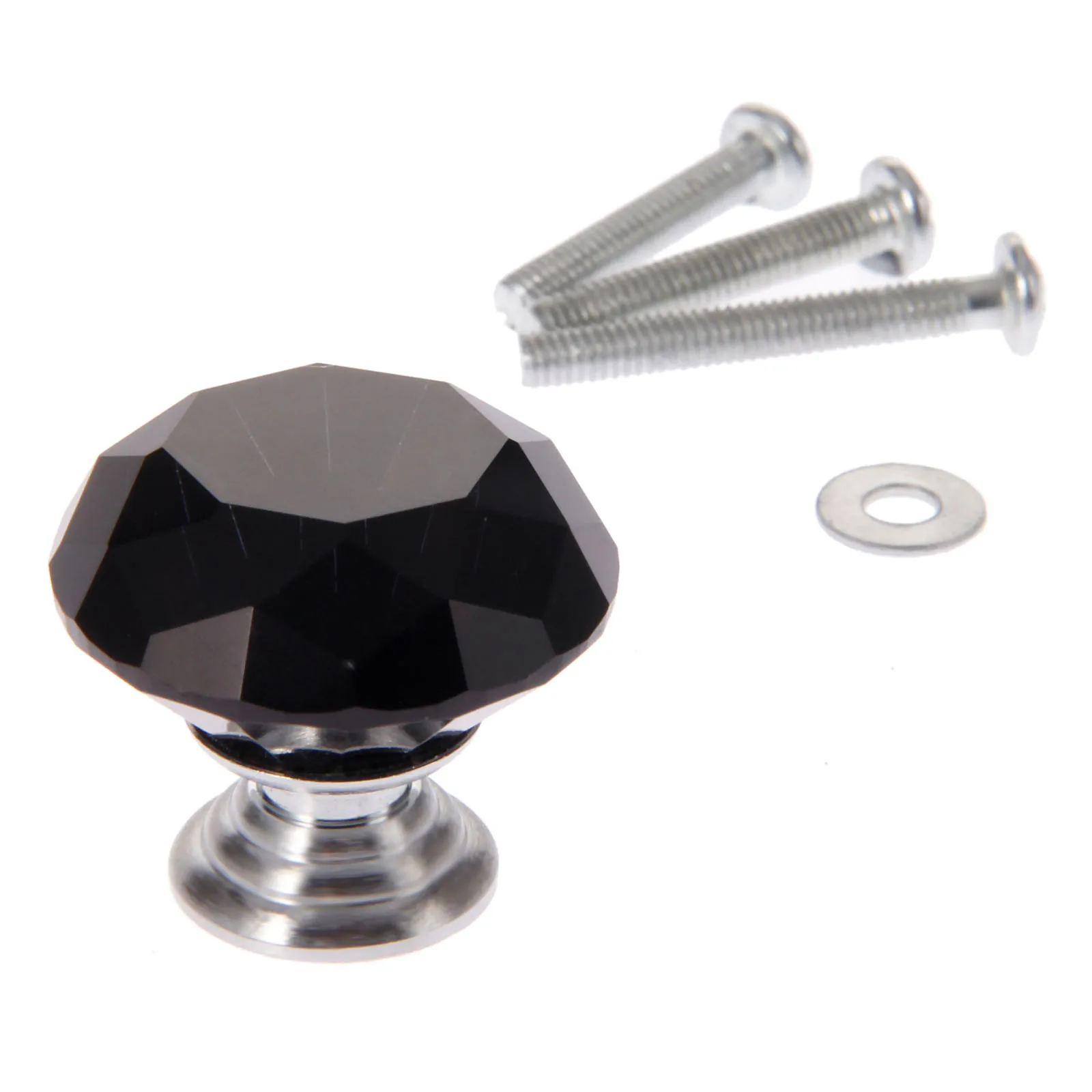 1x30 мм черная Алмазная форма Хрустальная стеклянная ручка выдвижная для шкафа