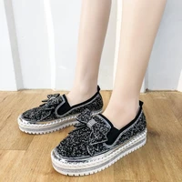womens flat shoes crystal flash pearl leisure shoes flat shoes fashion womens spring leisure soft shoes womens shoes 2022