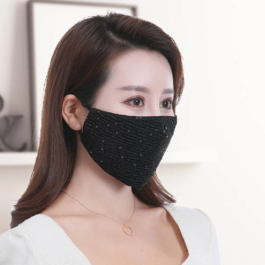 Маска с блестками маска для женщин многоразовая лица Новинка вечерние